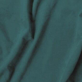 Teal Vismara Eco Nabuk fabric with a smooth, lustrous surface and soft, pliable texture, displaying subtle folds and muted gray undertones.