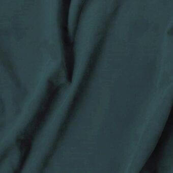 Teal fabric with matte finish, displaying cascading folds and soft texture, suggesting a lightweight silk or synthetic material.