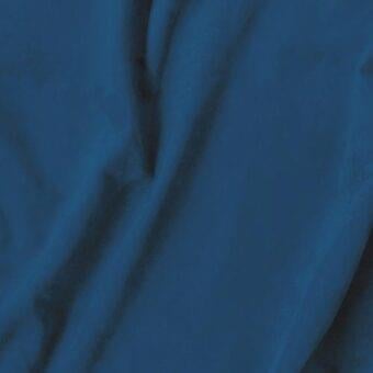 Blue nabuk fabric with soft folds and a velvety texture, displaying tonal variations and a smooth, draped composition against a dark background.