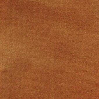 Terracotta matt velour fabric texture with a dense, short pile and granular surface; sample imprinted with “vismara > matt velour (a) > 20.ve.me26”.