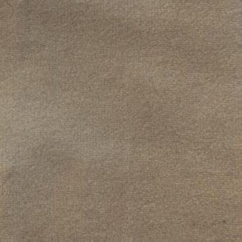 Taupe matt velour fabric texture sample displaying a short pile and consistent grain, with brand name “vismara” imprinted.