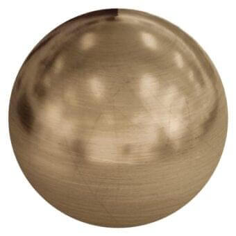 Matt bronze steel sphere with subtle tonal variations and a faint line, displayed on a white background with diffused lighting.